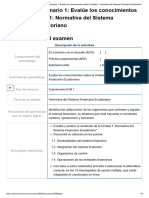 Examen - (AAB01) Cuestionario 1 - Evalúe Los Conocimientos Sobre La Unidad 1 - Normativa Del Sistema Financiero Ecuatoriano