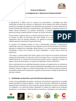 Términos de Referencia - Investigacion Gastronomia Tradicional Del Beni