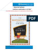 Guía de Lectura. Las Matemáticas Explicadas A Mi Hija. Este Título También Dispone de Solucionario y Ficha Técnica.