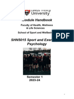 SHN5015 Sport and Exercise Psychology - 2023-2024 Module Handbook