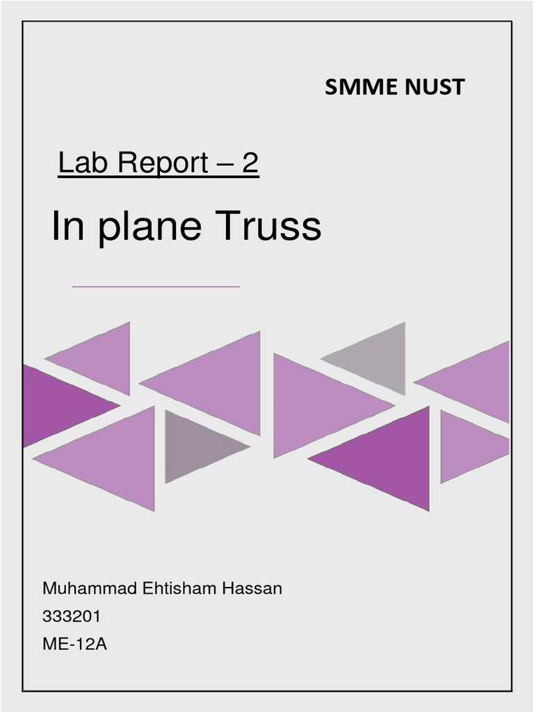 Lab2 Inplane Truss Pdf Truss Force