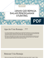 Pemenuhan Gizi Remaja Dalam Pencegahan Stunting