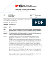 2023 United States Grand Prix - Infringement - Car 16 - Technical Non-Compliance (Plank)