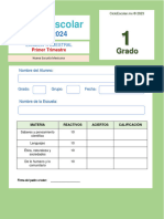 Evaluacion Primer Trimestre Primer Grado 2023 2024