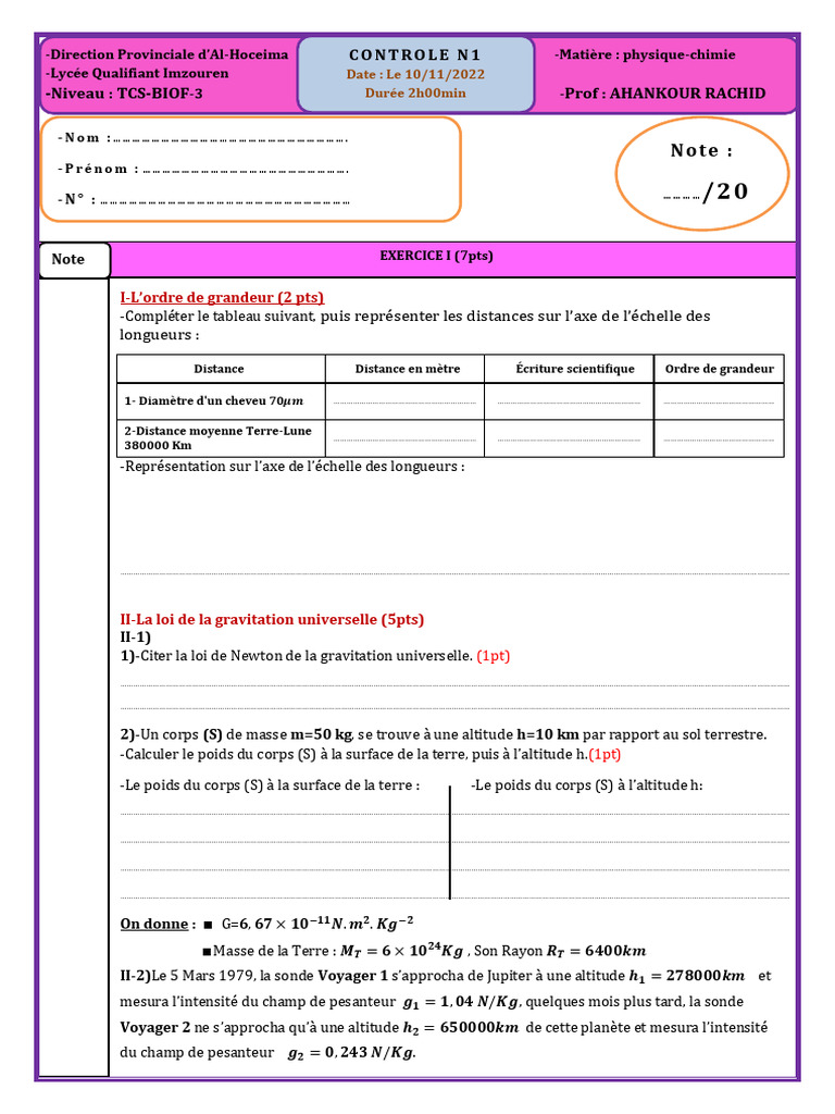Controle 1 TC Biof 22 23 | PDF