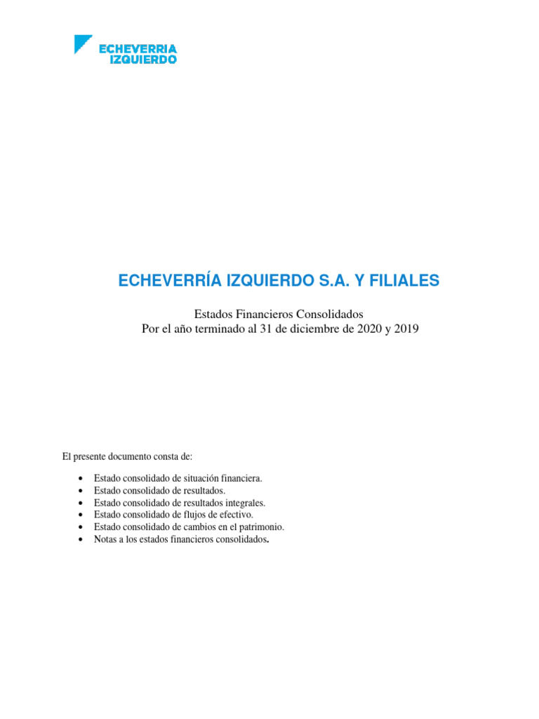 EERR y Bce - EI 2020-2019 | PDF | Estado de resultados | Contabilidad ...