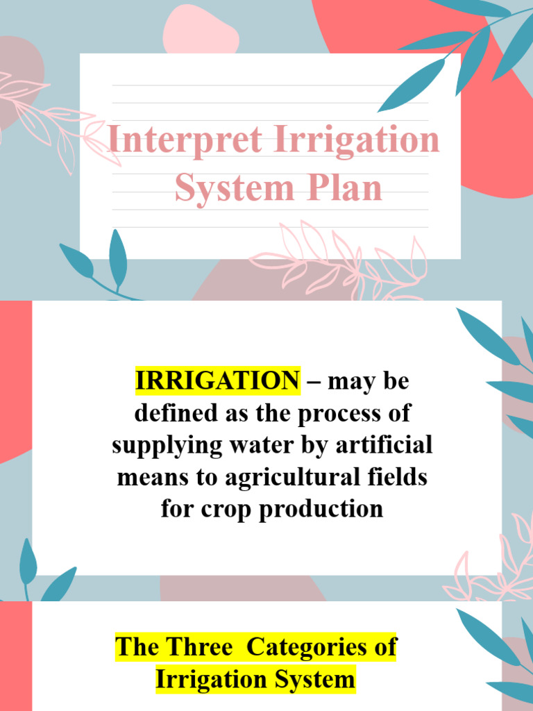 Irrigation System Plan PDF