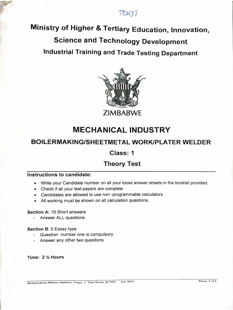 2021 Trade Test | PDF
