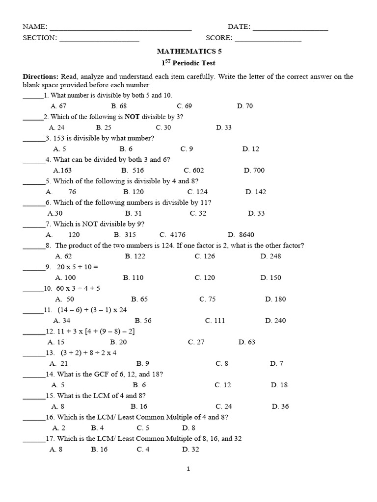 Q1 gr 5 math periodical test pdf mathematics elementary mathematics