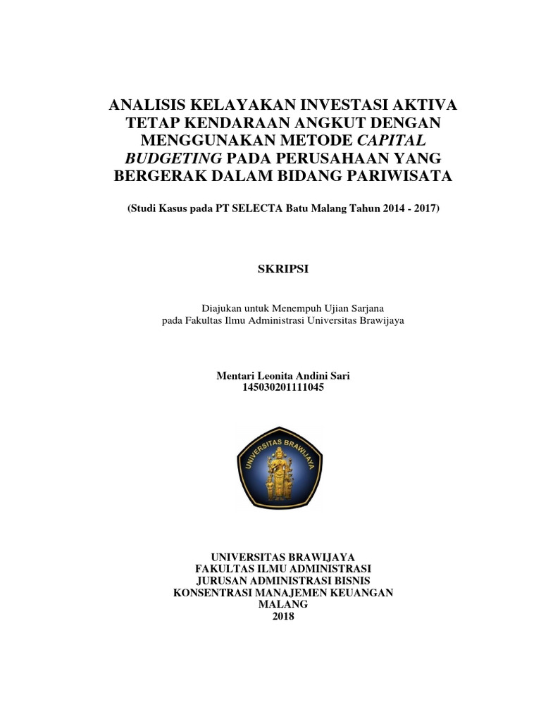 Kelayakan Investasi Kendaraan PT Selecta | PDF