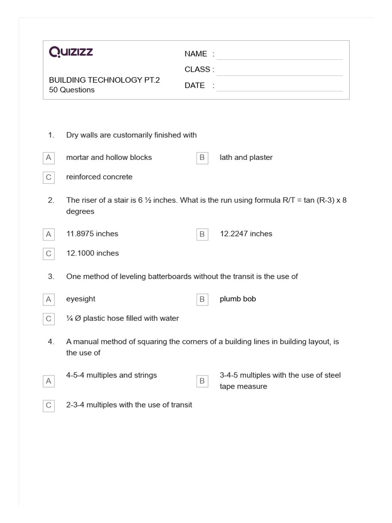 3 Building Technology PT.2 | PDF | Framing (Construction) | Wall