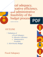 Fiscal Adequacy Allocative Efficiency and Administrative Feasibility of The Budget Process