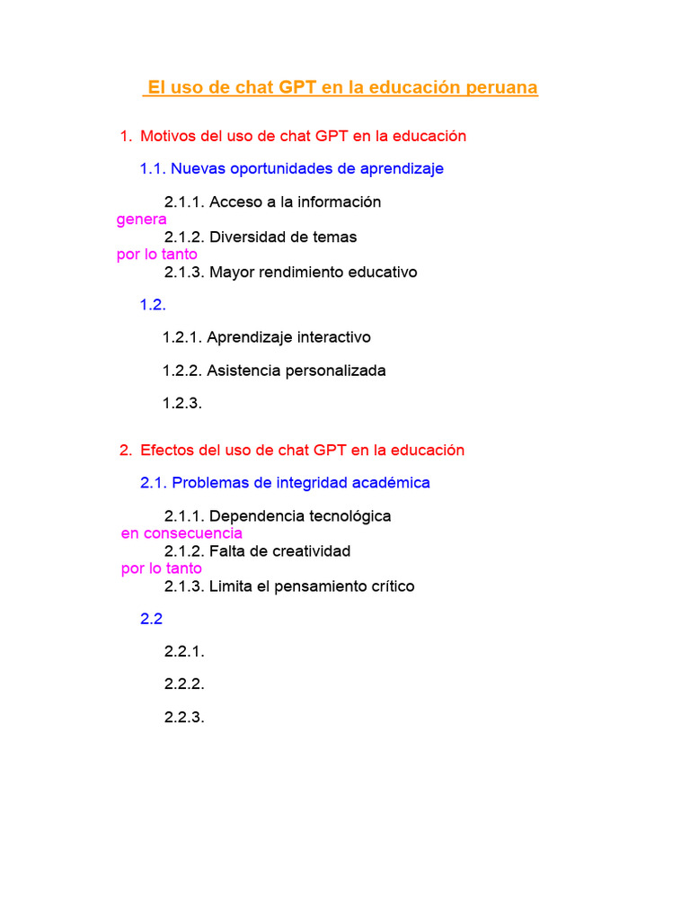 El Uso de Chat GPT en La Educación Peruana | PDF