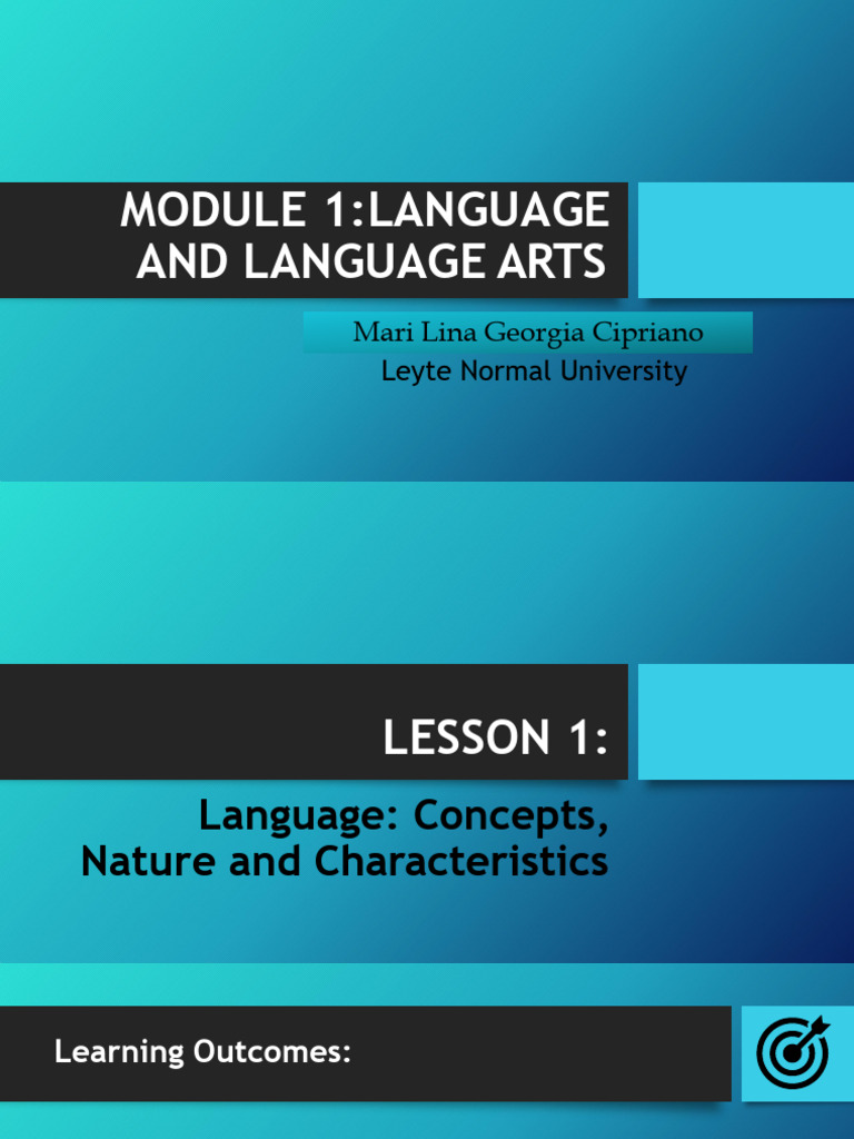 LESSON 1 LANGUAGE AND ITS CHARACTERISTICS AND USES PDF