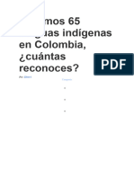 Tenemos 65 Lenguas Indígenas en Colombia