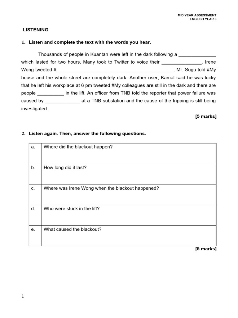 Mid year test bi year 6 pdf