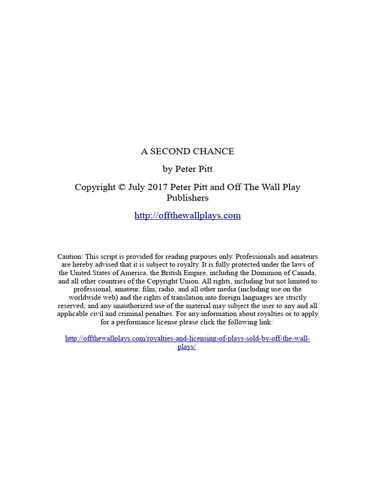 A Second Chance Half Script | PDF
