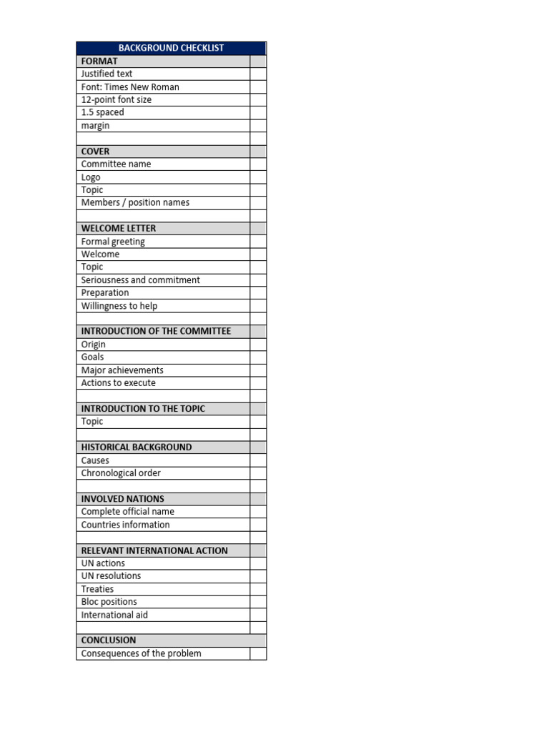 Background Checklist PDF