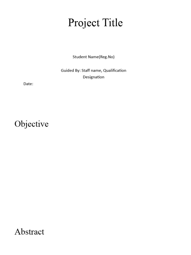 Project PPT Template PDF