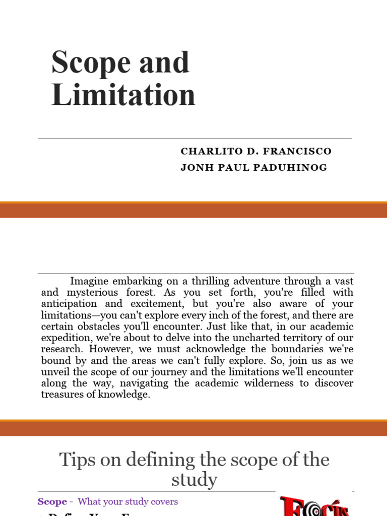 Scope and Limitation | PDF