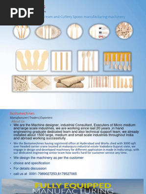 Automatic Wooden Cutlery Spoons Making Machine