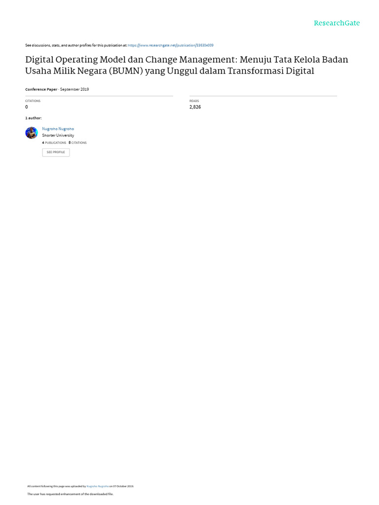Digital Operating Model Dan Change Management: Menuju Tata Kelola Badan ...