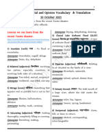 Newspaper Vocabulary Translation - 20 October 2023