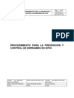 Procedimiento para La Prevencion y Control de Derrames en Sitio