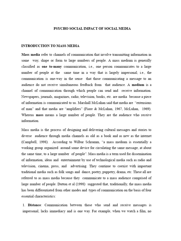 Impact of Social Media on Society | PDF