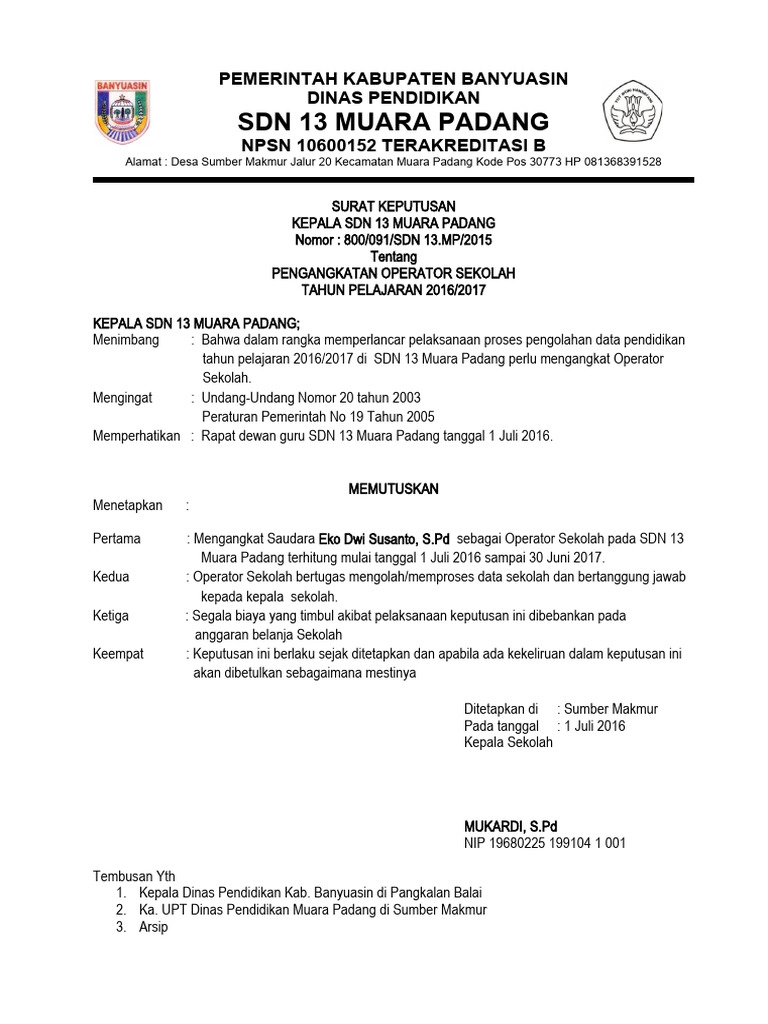 091 Sk Operator Sekolah Pdf