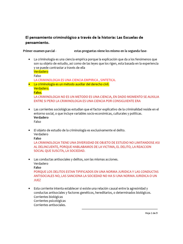 Segundo Parcial Crimino55 | PDF | Criminología | Derecho penal