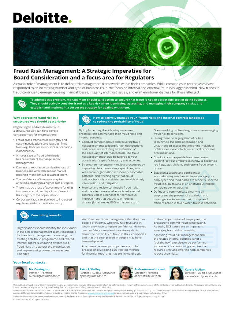 Strategic Fraud Risk Management Guide | PDF