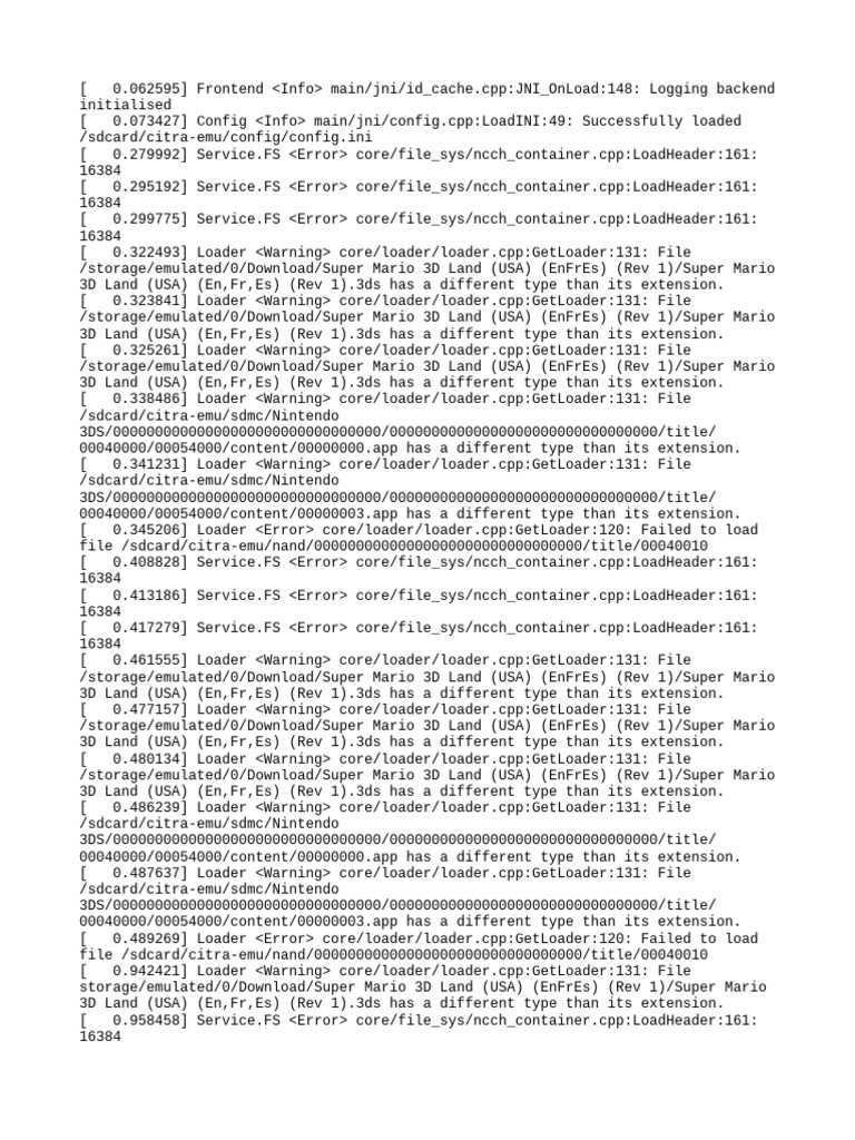 Citra Emulator Log Analysis | PDF