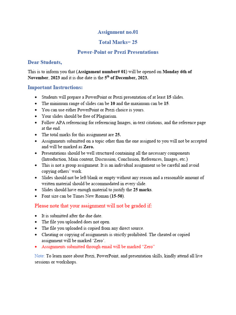Telemedicine Assignment Guidelines | PDF