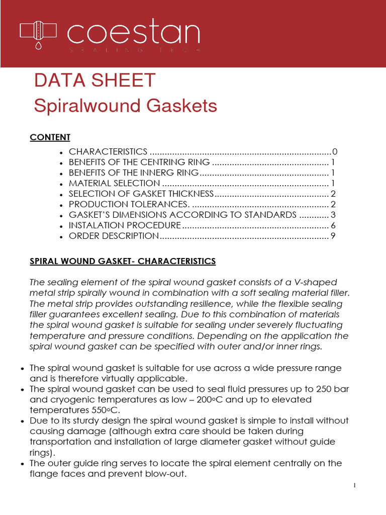 Spiral Wound Gaskets PDF