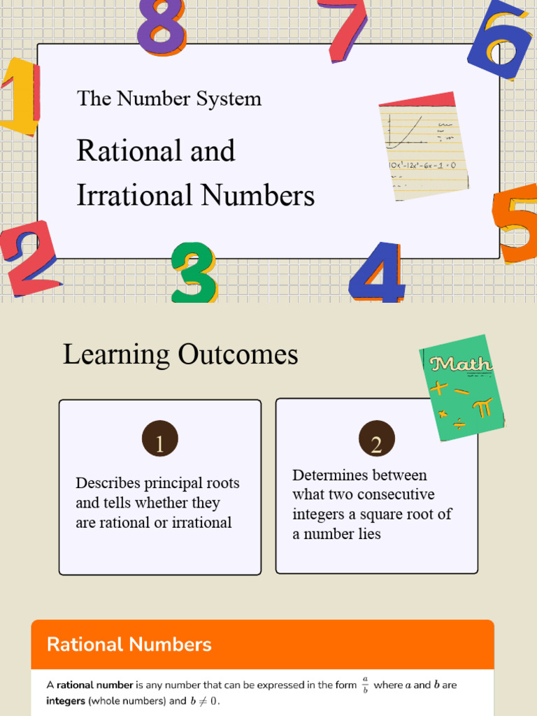 w8 q1 l17 Rational and Irrational Numbers PDF Square Root Numbers