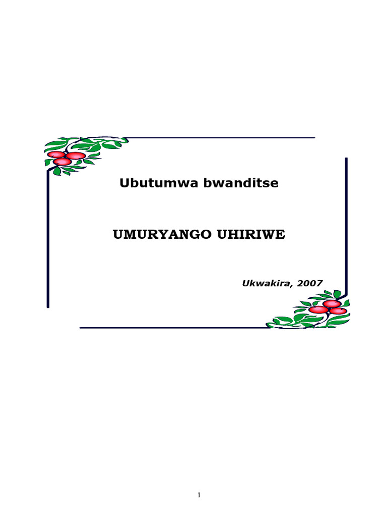 Ibiranga Umuryango Mwiza n'Umugabo Mwiza | PDF