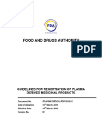 Guidelines For Registration of Plasma Derived Medicinal Products