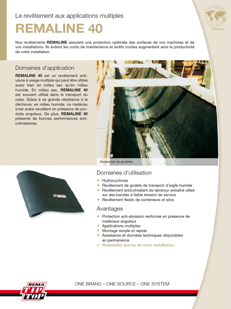 Revêtement REMALINE 40 : Protection optimale | PDF | Secteur secondaire ...