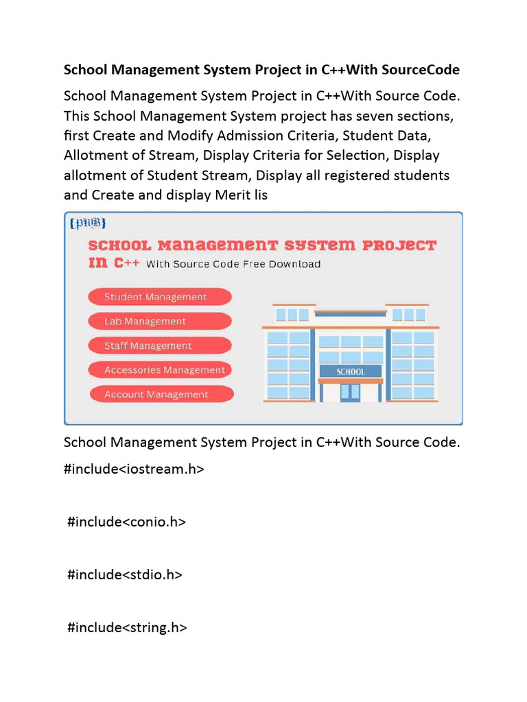 School Management System Project in C | PDF | Computer Programming ...
