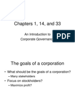Corporate Governance and Stakeholder Goals