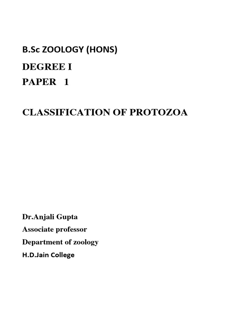 Classification of protozoa pdf