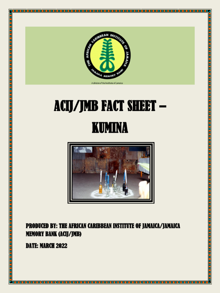 Fact Sheet 1 Kumina PDF Jamaica
