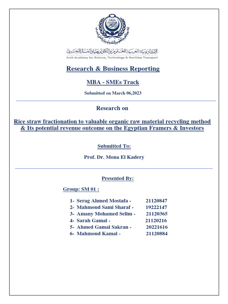 Rice Straw Recycling | PDF | Survey Methodology | Recycling