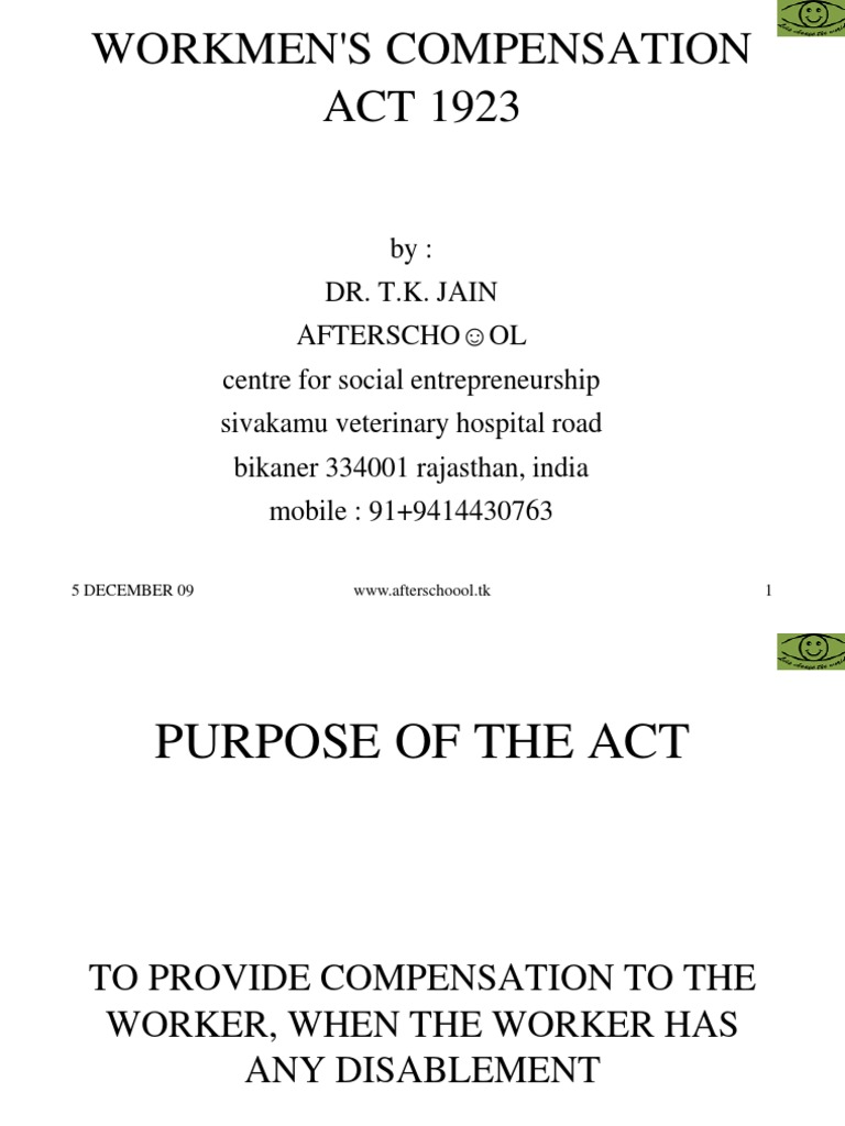 Workmen's Compensation Act 1923 PDF