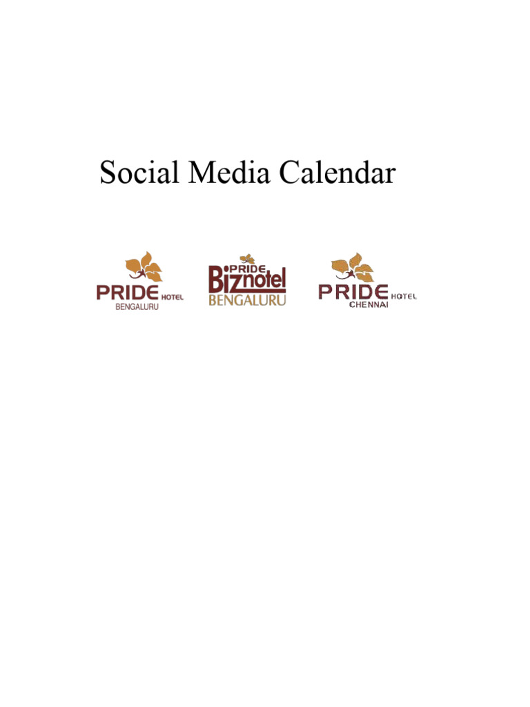 Social Media Calendar PDF