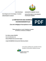 La Réparation Des Dommages Environnementaux (Cas de La Belgique Francophone Et Du Bénin)