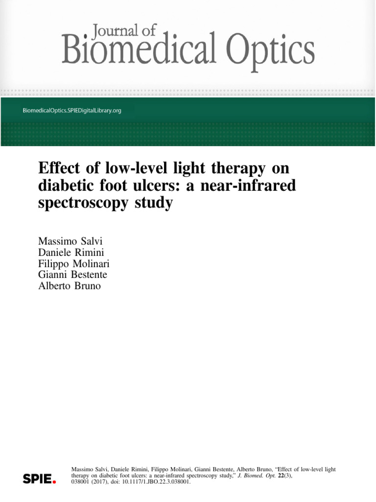 Effect of LowLevel Light Therapy On Diabetic Foot Ulcers A Near