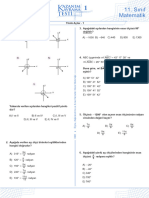 Sınıf Matematik Matematik: y I. II. X O y X O