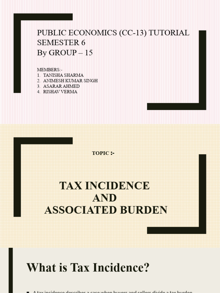 Tax Incidence Pdf Tax Incidence Taxes